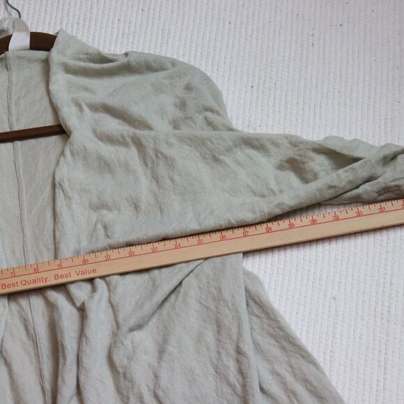 Re.Set Cotton Crinkle Open Front Cardigan Size 46 XL Italy Lightweight Drape - Picture 5 of 6